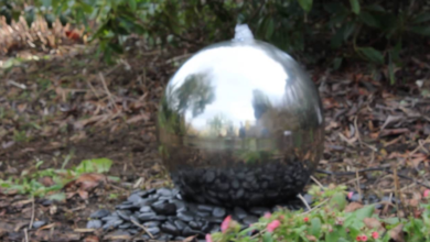 Sleek Stainless Steel Sphere Water Features for Your Outdoors